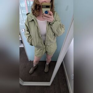 OYSHO Light Green Windbreaker and Shorts Set